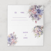 Carte De Placement Fleurs aquarelles. Mariage. (Extérieur déplié)