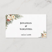 Carte De Placement Fleurs blanches d'hiver Mariage Plat (Dos)