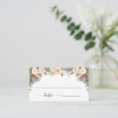 Carte De Placement Fleurs blanches d'hiver Mariage Plat (Debout devant)