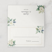 Carte De Placement Fleurs Blanches Élégantes et Verdure | Table de Ma (Extérieur déplié)