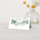 Carte De Placement Fleurs blanches et Eucalyptus Aquarelle Verdure (Dos)