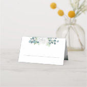 Carte De Placement Fleurs blanches et Eucalyptus Aquarelle Verdure (Devant)
