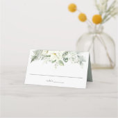 Carte De Placement Fleurs blanches et Mariage verdoyant (Devant)