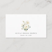 Carte De Placement Fleurs blanches, Fleurs crème, Bohème, Réception d (Dos)