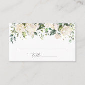 Carte De Placement Fleurs blanches, Fleurs crème, Bohème, Réception d (Devant)