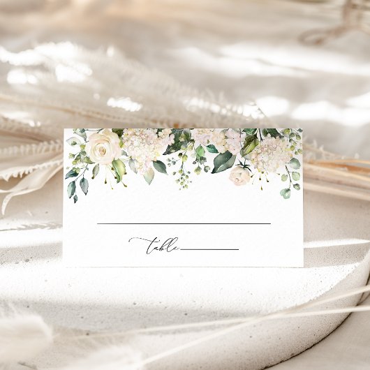 Carte De Placement Fleurs blanches, Fleurs crème, Bohème, Réception d