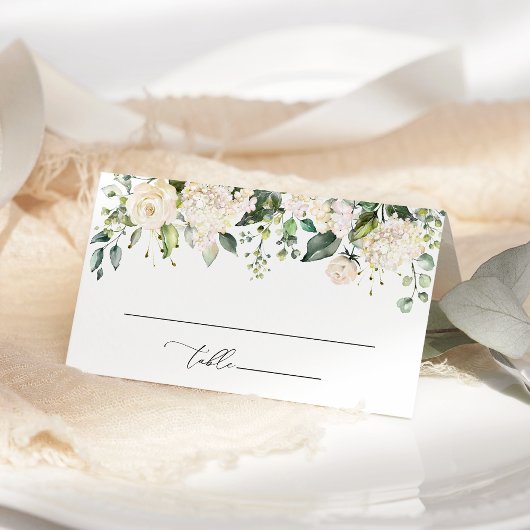 Carte De Placement Fleurs blanches, fleurs crème, Boho, douche de mar