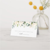 Carte De Placement Fleurs blanches, fleurs crème, Boho, douche de mar (Devant)