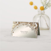 Carte de placement Fleurs Blanches Perles Moderne (Dos)