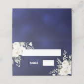 Carte De Placement Fleurs bleu blanc ivoire (Extérieur déplié)