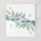 Carte De Placement Fleurs Bleu Poussiéreux Mariage (Extérieur déplié)