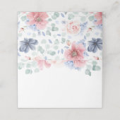 Carte De Placement Fleurs bleu rose roux Élégant Mariage romantique (Extérieur déplié)