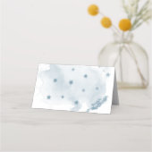Carte De Placement fleurs bleues et blanches vert feuilles (Dos)