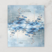 Carte de placement Fleurs bleues et Perles (Extérieur déplié)
