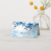 Carte de placement Fleurs bleues et Perles (Dos)