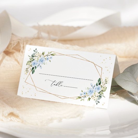 Carte De Placement Fleurs Bleues, Fleurs Blanches, Bohème, Réception