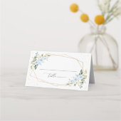 Carte De Placement Fleurs Bleues, Fleurs Blanches, Bohème, Réception (Devant)