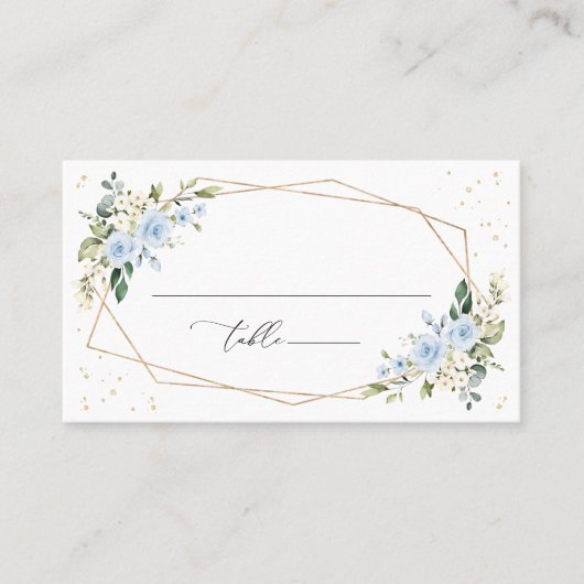 Carte De Placement Fleurs bleues, Fleurs blanches, Boho, Fête des mar (Devant)