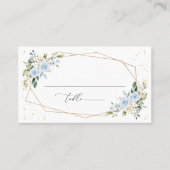 Carte De Placement Fleurs bleues, Fleurs blanches, Verdure, Mariage (Devant)