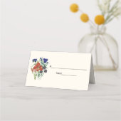 Carte De Placement Fleurs bleues rouges Carte d'escorte Carte de lieu (Dos)