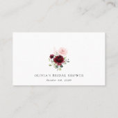 Carte De Placement Fleurs Bourgogne, Fleurs Roses, Fête des mariées (Dos)