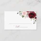Carte De Placement Fleurs Bourgogne, Fleurs Roses, Fête des mariées (Devant)