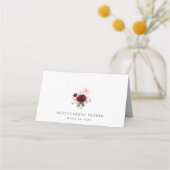 Carte De Placement Fleurs Bourgogne, Fleurs Roses, Fête des mariées (Dos)