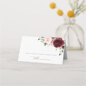 Carte De Placement Fleurs Bourgogne, Fleurs roses, Verdure, Mariage (Devant)