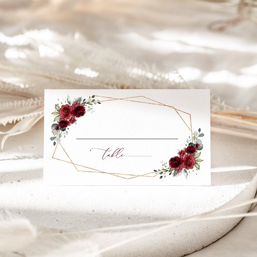 Carte De Placement Fleurs Bourgognes, Fleurs rouges, Mariage Floral