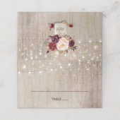 Carte De Placement Fleurs bourguignonnes Mariage en bois rustique Mas (Extérieur déplié)