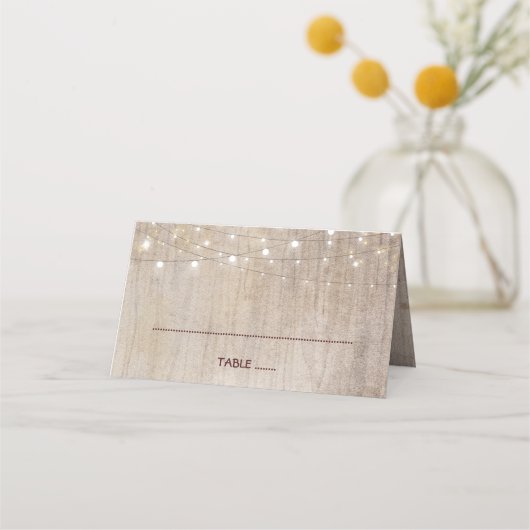 Carte De Placement Fleurs bourguignonnes Mariage en bois rustique Mas (Devant)