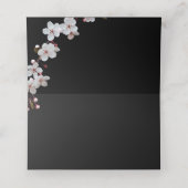 Carte De Placement Fleurs cerises blanches et cadre doré (Intérieur déplié)