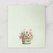 Carte De Placement Fleurs dans un pot Cozy Shabby Mignon (Extérieur déplié)