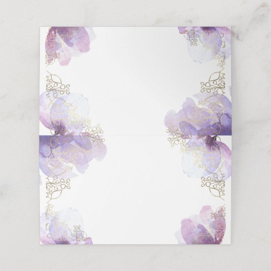 Carte De Placement Fleurs d'aquarelle du baptême (Extérieur déplié)