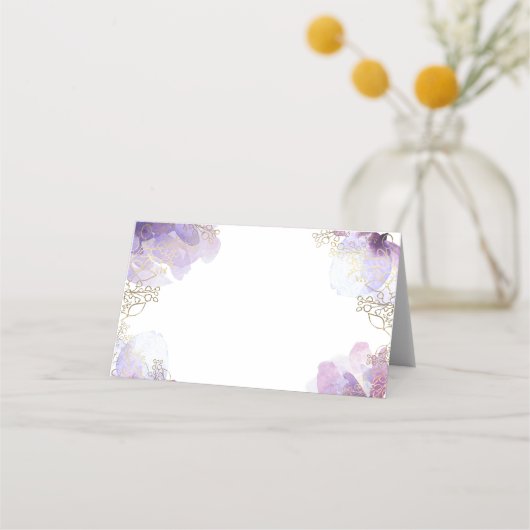 Carte De Placement Fleurs d'aquarelle du baptême (Dos)