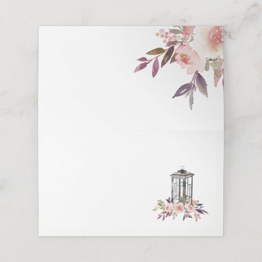 Carte De Placement Fleurs d'aquarelle en fer rustique (Extérieur déplié)