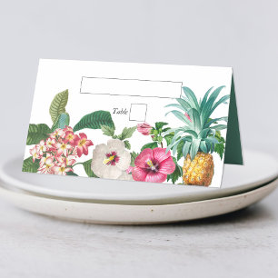 Carte De Placement Fleurs d'aquarelle tropicale et Mariage de verdure