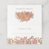 Carte De Placement Fleurs d'automne (Extérieur déplié)