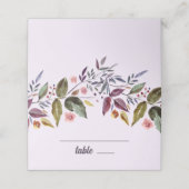 Carte De Placement Fleurs d'automne aquarelle mariage prune (Extérieur déplié)