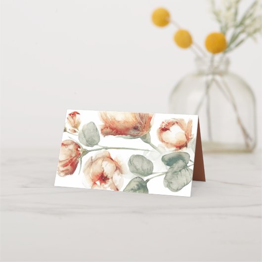Carte De Placement Fleurs d'automne Elegant Mariage Boho (Dos)