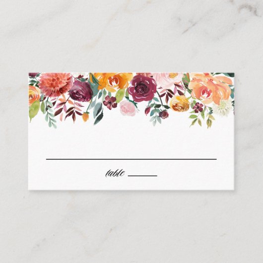 Carte De Placement Fleurs d'automne Mariage de automne Garland (Devant)