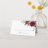 Carte De Placement Fleurs de Bourgogne, Fleurs Rouges, Mariage Floral (Devant)
