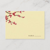 Carte De Placement Fleurs de cerisier rouge Sakura Mariage asiatique (Devant)