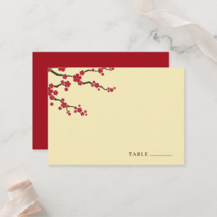 Carte De Placement Fleurs de cerisier rouge Sakura Mariage asiatique