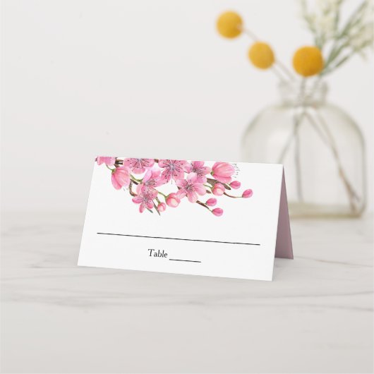 Carte De Placement Fleurs de cerisiers roses (Devant)