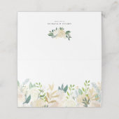 Carte De Placement Fleurs de crème et Mariage de fleurs vertes (Extérieur déplié)