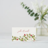 Carte De Placement Fleurs de fraises rouges sucrées Mariage (Debout devant)