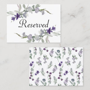 Carte De Placement Fleurs de Lavande Aquarelle Fleurie