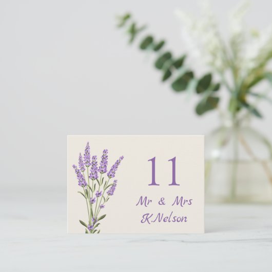 Carte De Placement Fleurs de lavande violette (Debout devant)