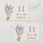 Carte De Placement Fleurs de lavande violette (Devant / Derrière)